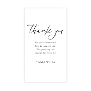 Minimalist Black and White Thank You Favor Tag