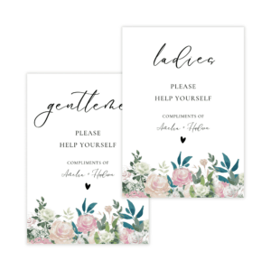 Fairytale Navy Blush Bathroom Sign