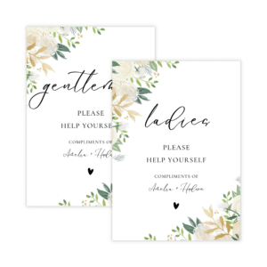 Classic Gold & Green Bathroom Sign