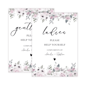 Dreamy Violet Blush Bathroom Sign