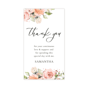 Bohemian Peach & Coral Thank You Favor Tag