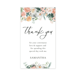 Glam Blush & Peach Thank You Favor Tag