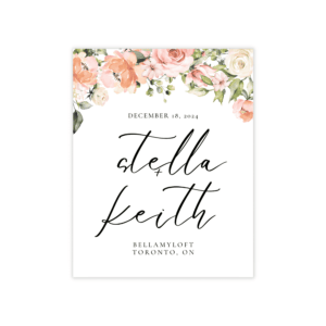 Bohemian Peach & Coral Wine Label