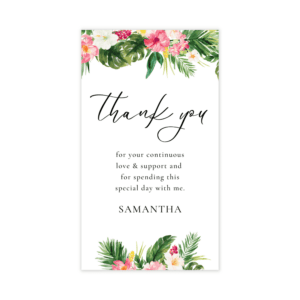 Tropical Thank You Favor Tag
