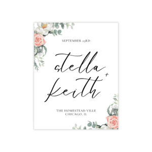 Glam Blush & Peach Wine Label