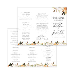 Pop Romance Trifold Wedding Program