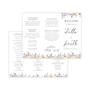 French Vintage Trifold Wedding Program