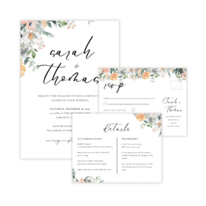 Glam Blush & Peach Invitation Set