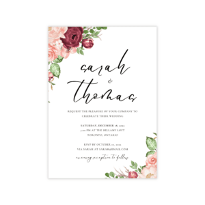 Romantic Burgundy Blush Invitation