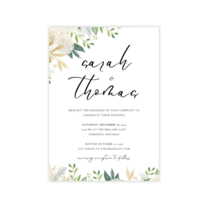 Classic Gold & Green Invitation