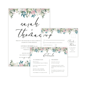 Fairytale Navy Blush Invitation Set