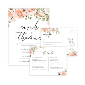 Bohemian Peach & Coral Invitation Set