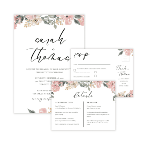 Parisian Pink Nude Invitation Set