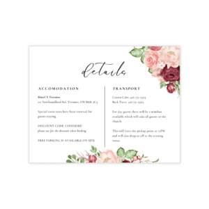 Romantic Burgundy Blush Details Card