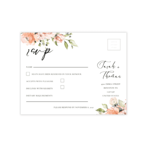 Bohemian Peach & Coral RSVP Card