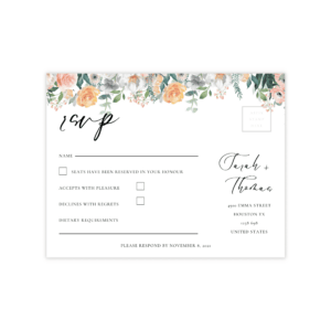 Glam Blush & Peach RSVP Card