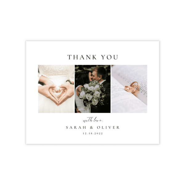 7 12 Minimalist Black and White Thank You Card