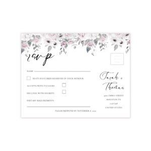 Dreamy Violet Blush RSVP Card