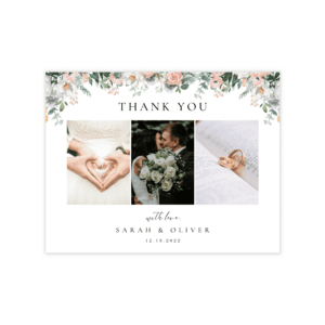Glam Blush & Peach Thank You Card