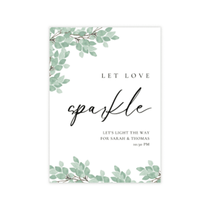 Modern Greenery Sparklers Sign