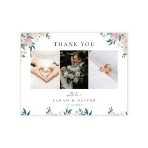 Fairytale Navy Blush Thank You Card