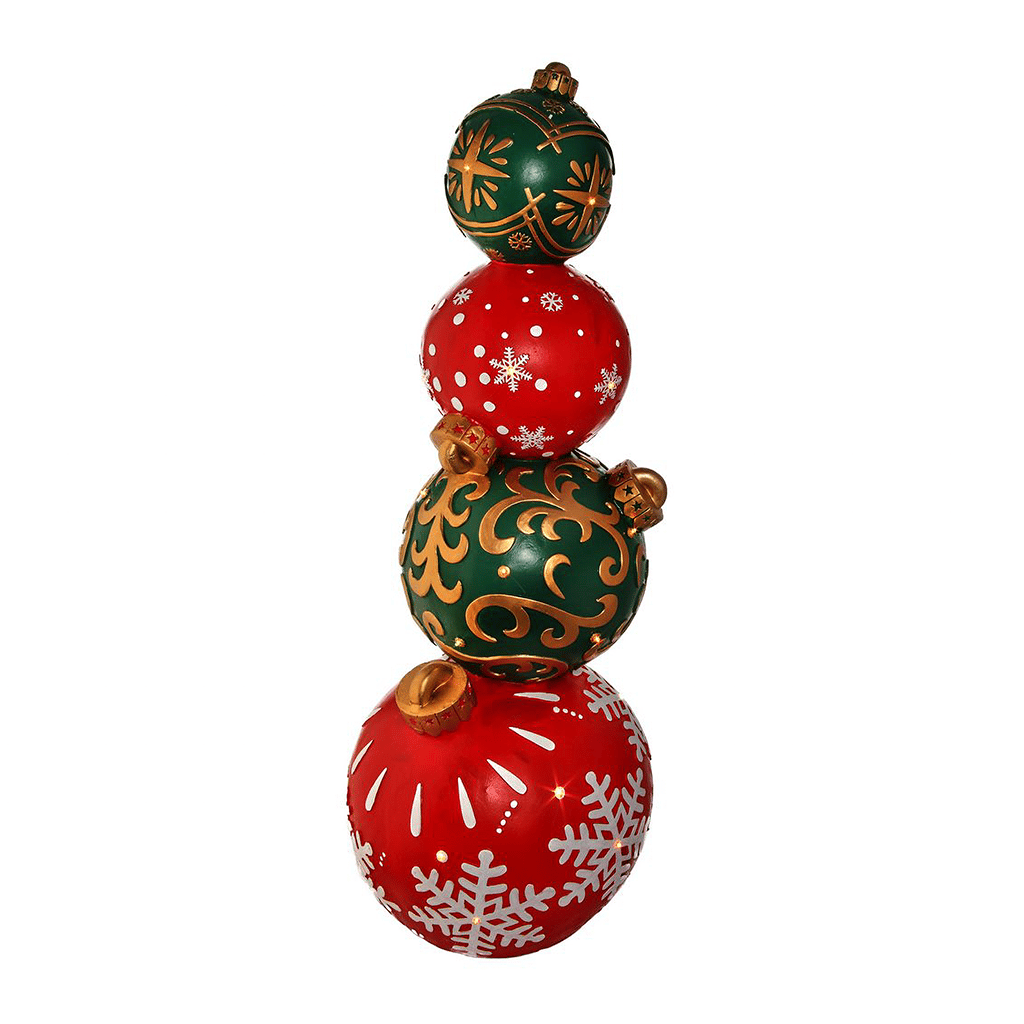 48IN RESIN LED PLUGIN ORNAMENT STACK 02 Ornament Stack Holiday Prop