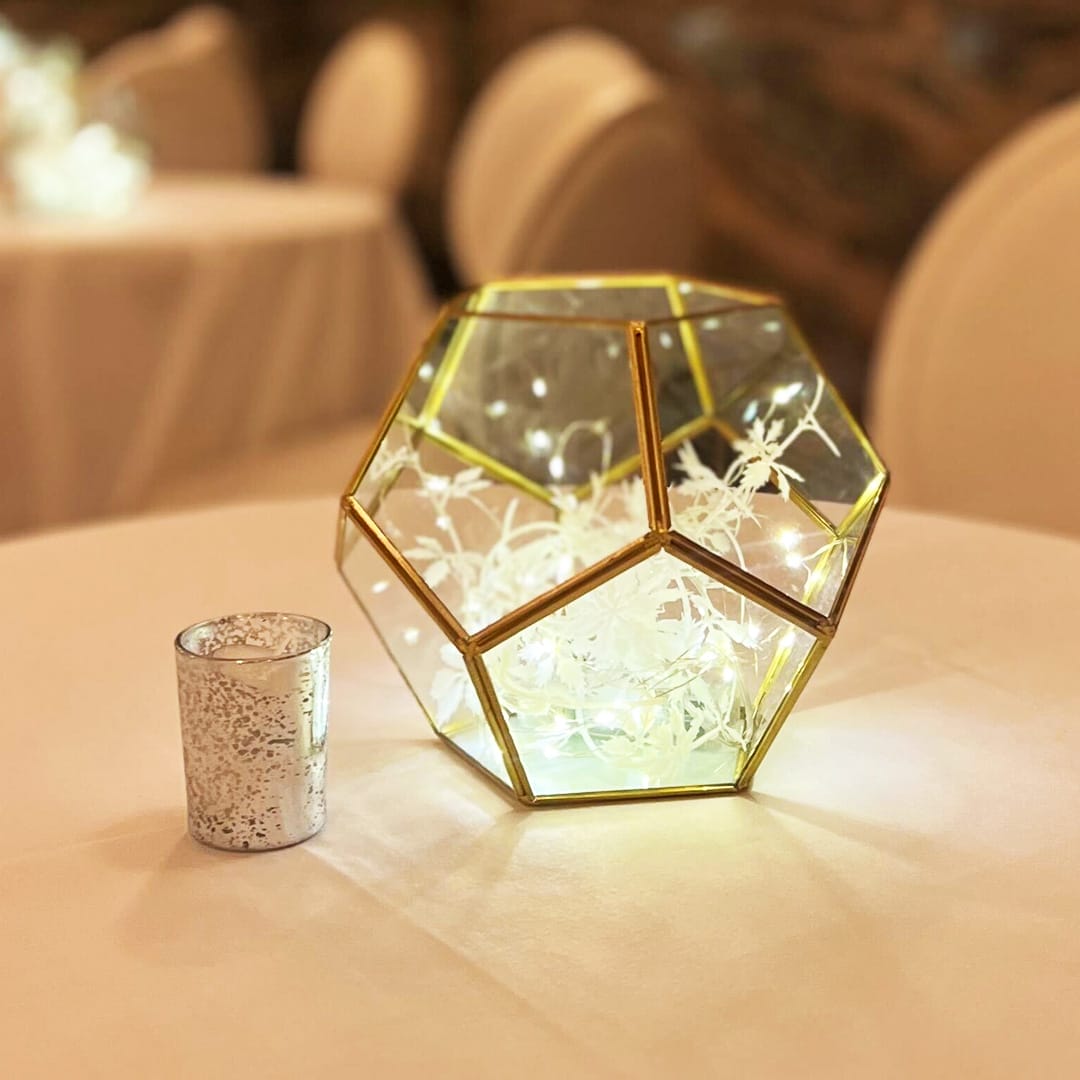 Mismatched Medium Geometric Gold Terrariums - Image 6