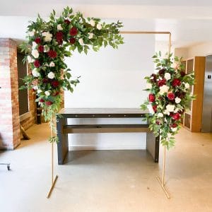 Burgundy Red Floral Arch