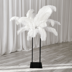 White Ostrich Faux Feather Centerpiece