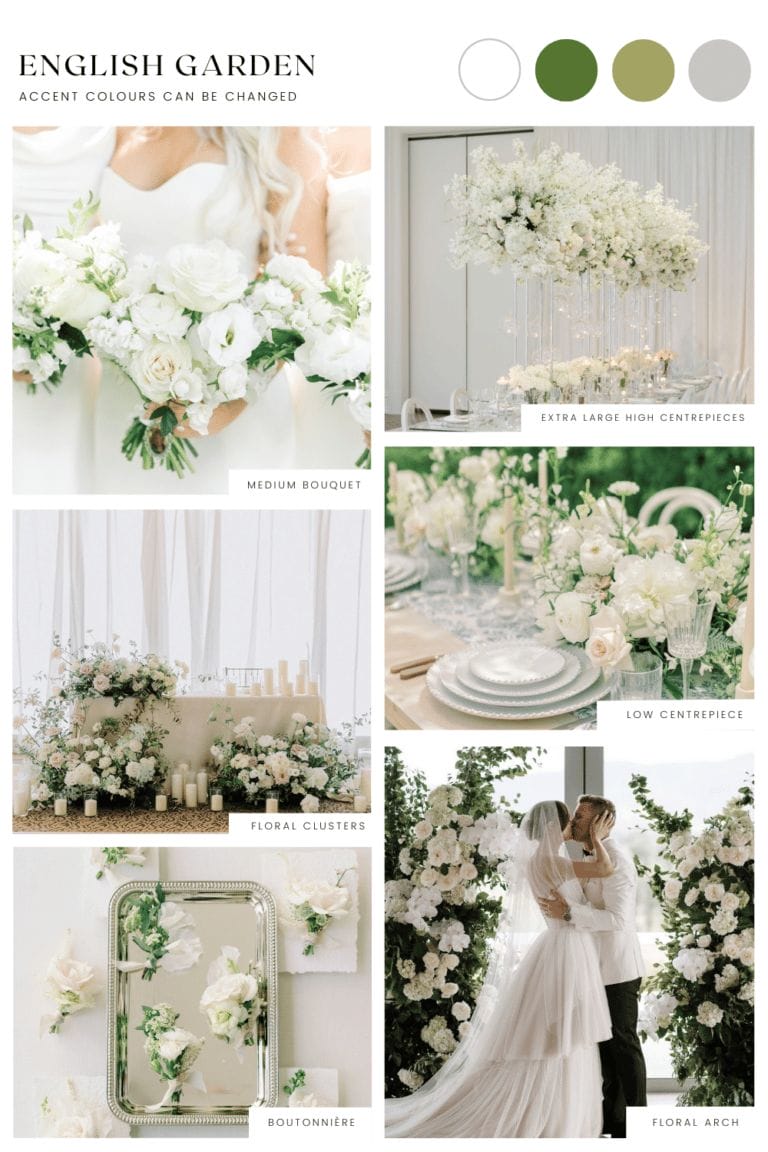 Timeless Wedding Color Palette to Steal: White and Green English Garden Theme