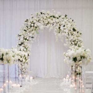 White Flower Arch U Wedding