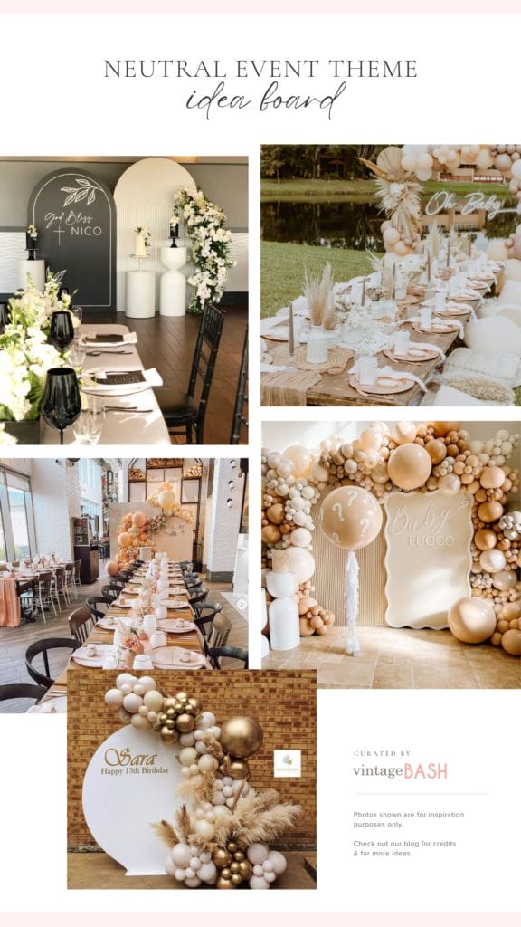 1 4 Neutral-Themed and Minimalist Kids Party Idea Board