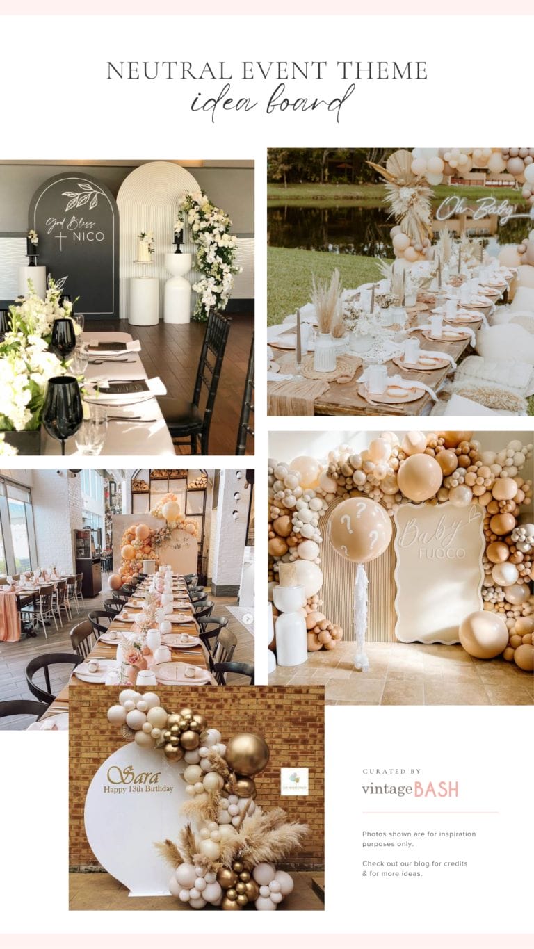 Neutral-Themed and Minimalist Kids Party Idea Board