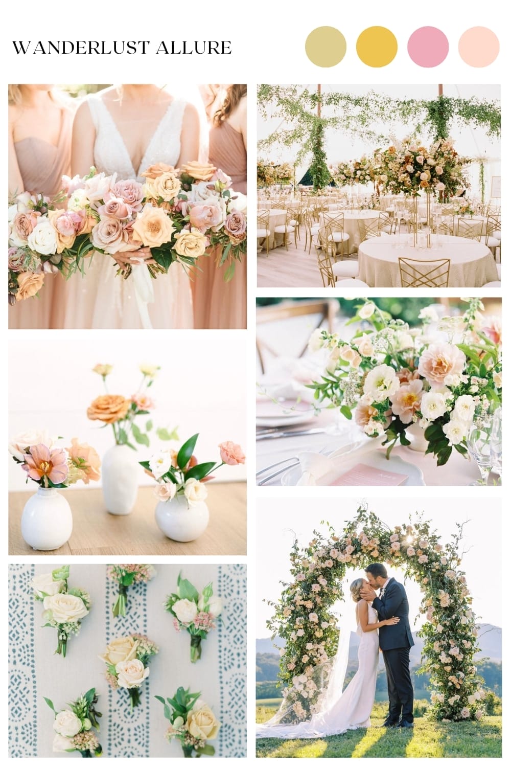 blush nude dreamy garden wedding theme palette