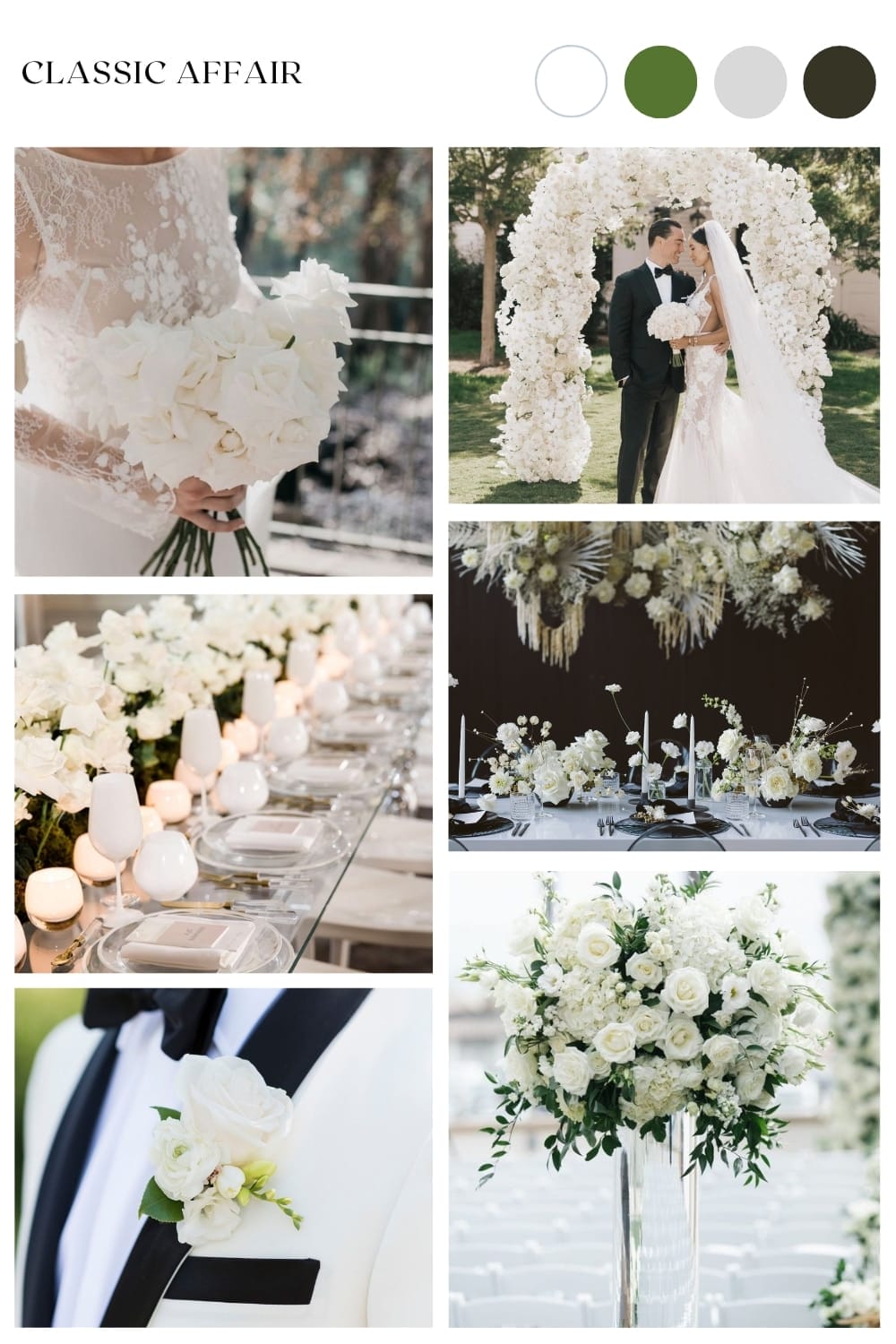 black and white wedding mood board inspiration ideas