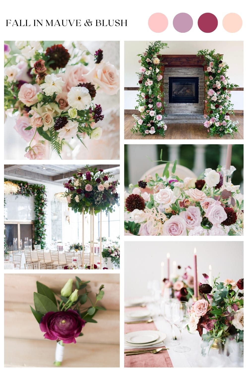 mauve blush red wedding palette