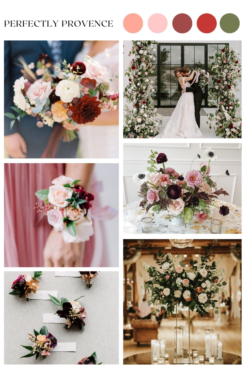 Blush Burgundy Neutral Fall Color Palette Inspiration Perfectly Provence Wedding VintageBash