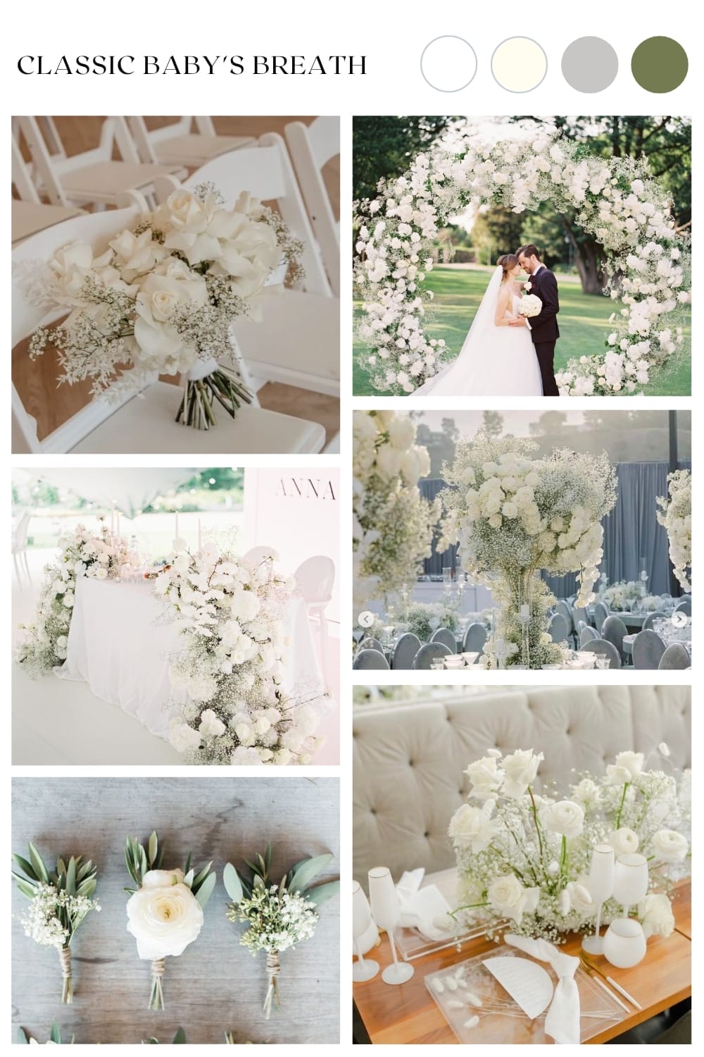 baby's breath wedding theme decor flowers palette