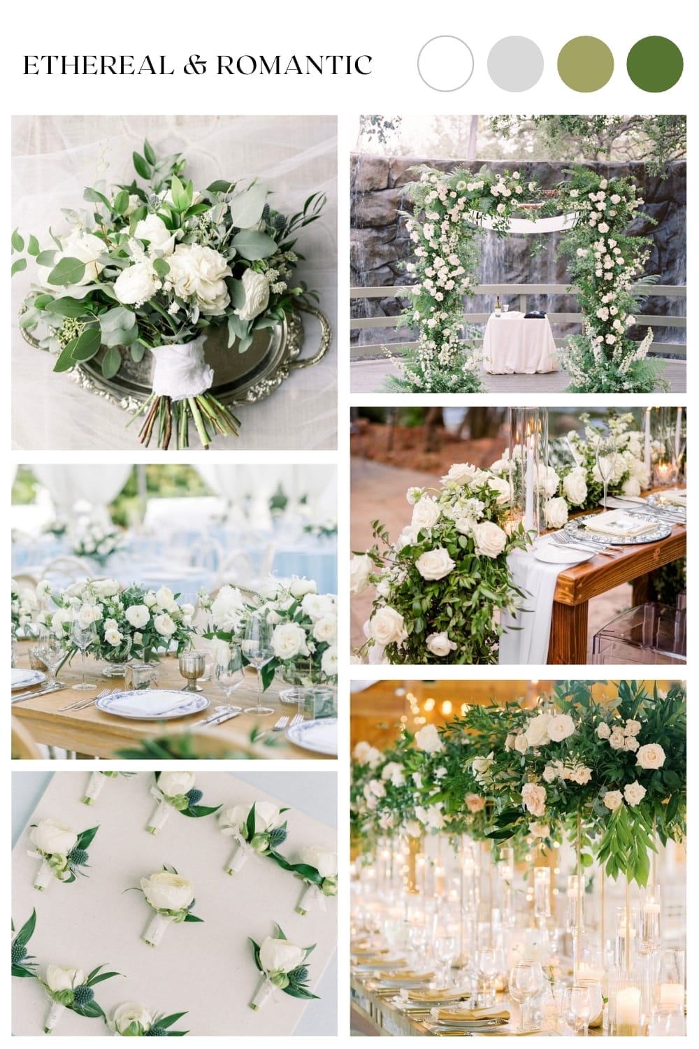 white greenery garden ethereal rusic wedding theme inspiration photo