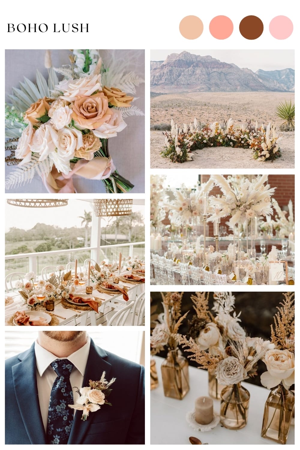 bohemian pampas wedding decor