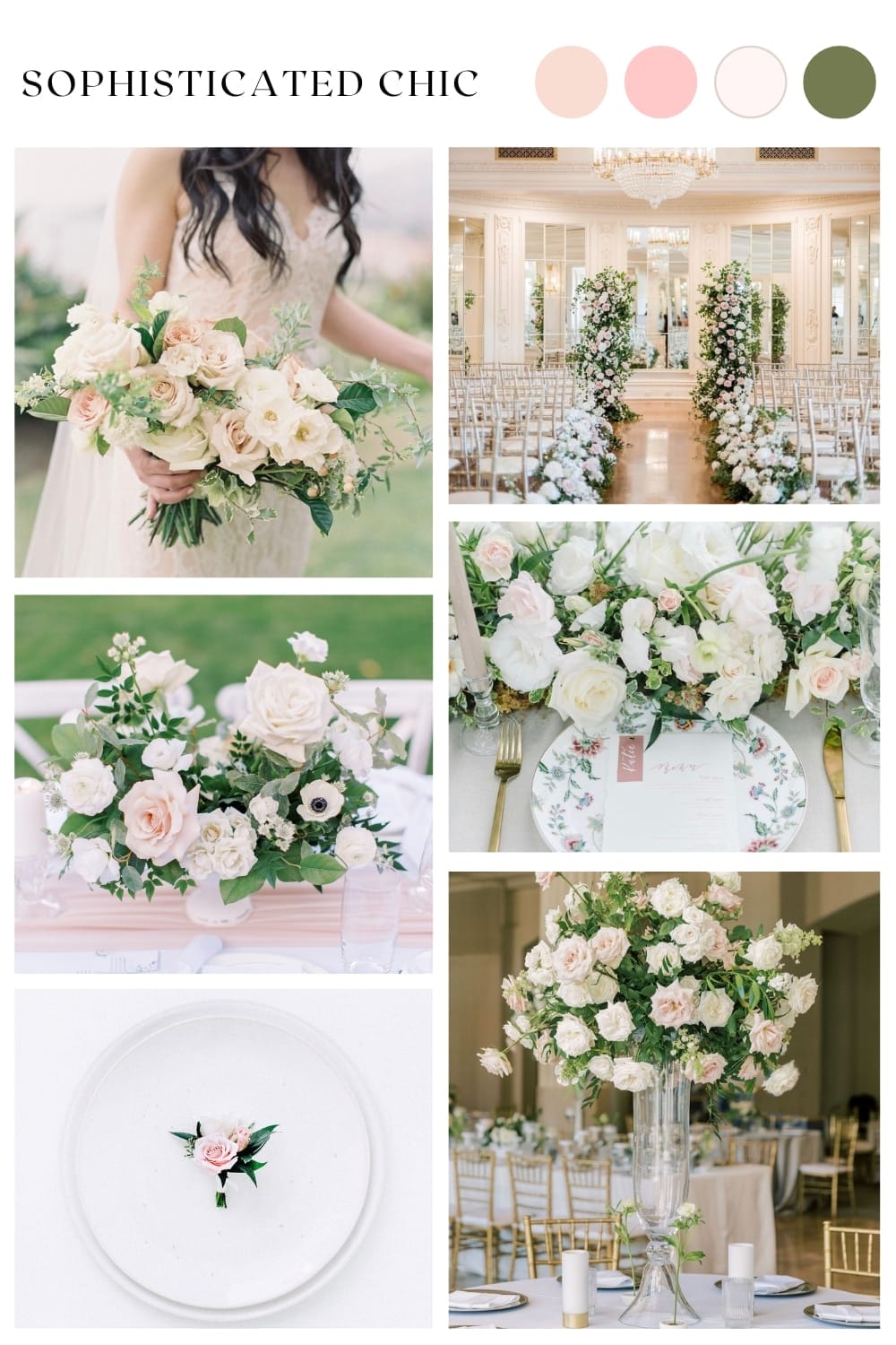 blush chic sophisticaed wedding white