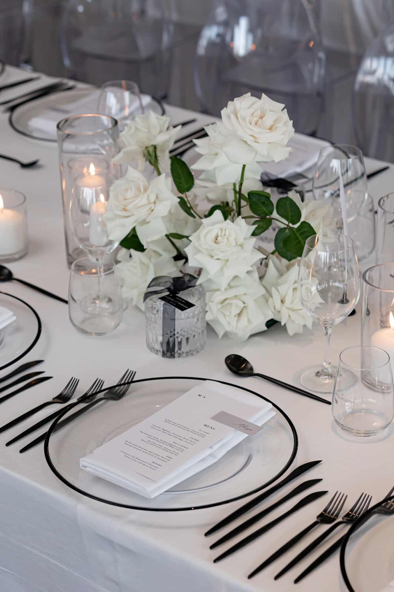 white rose floral cluster