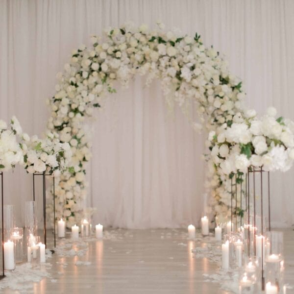 Zasha White Faux Floral Arch - Image 2