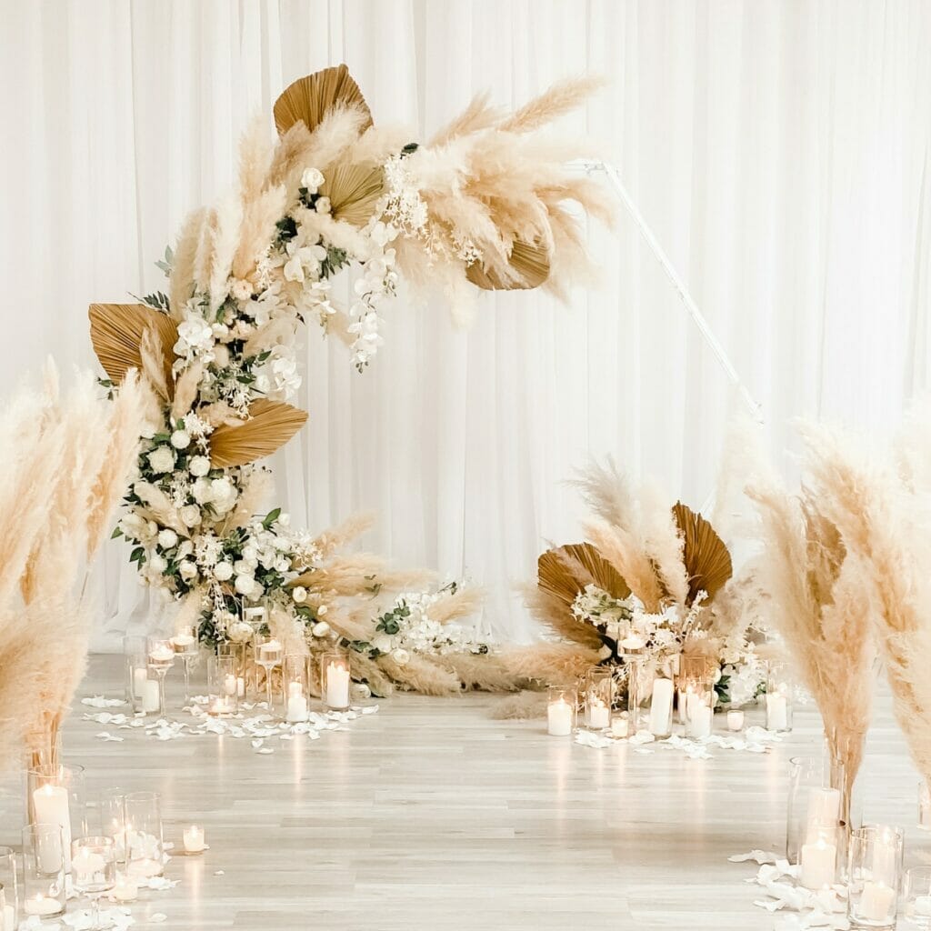 pampas grass boho arch vintagebash2 Social Event Decor - Via Sydney