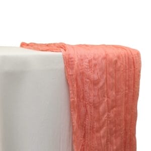 Peach Cheesecloth Runner Rentals for Weddings and Events