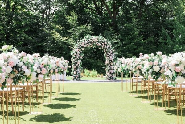 Toronto Granite Club Wedding Photos38 3000 Krossette Blush and Peach Faux Floral Arch