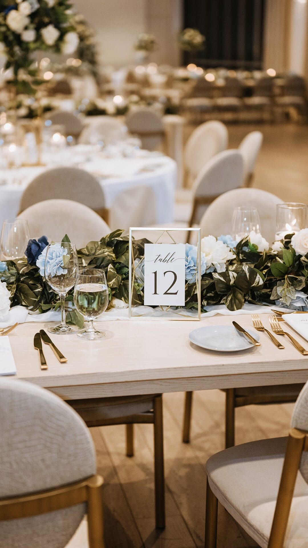 Tables details- signage-seating number/garland
