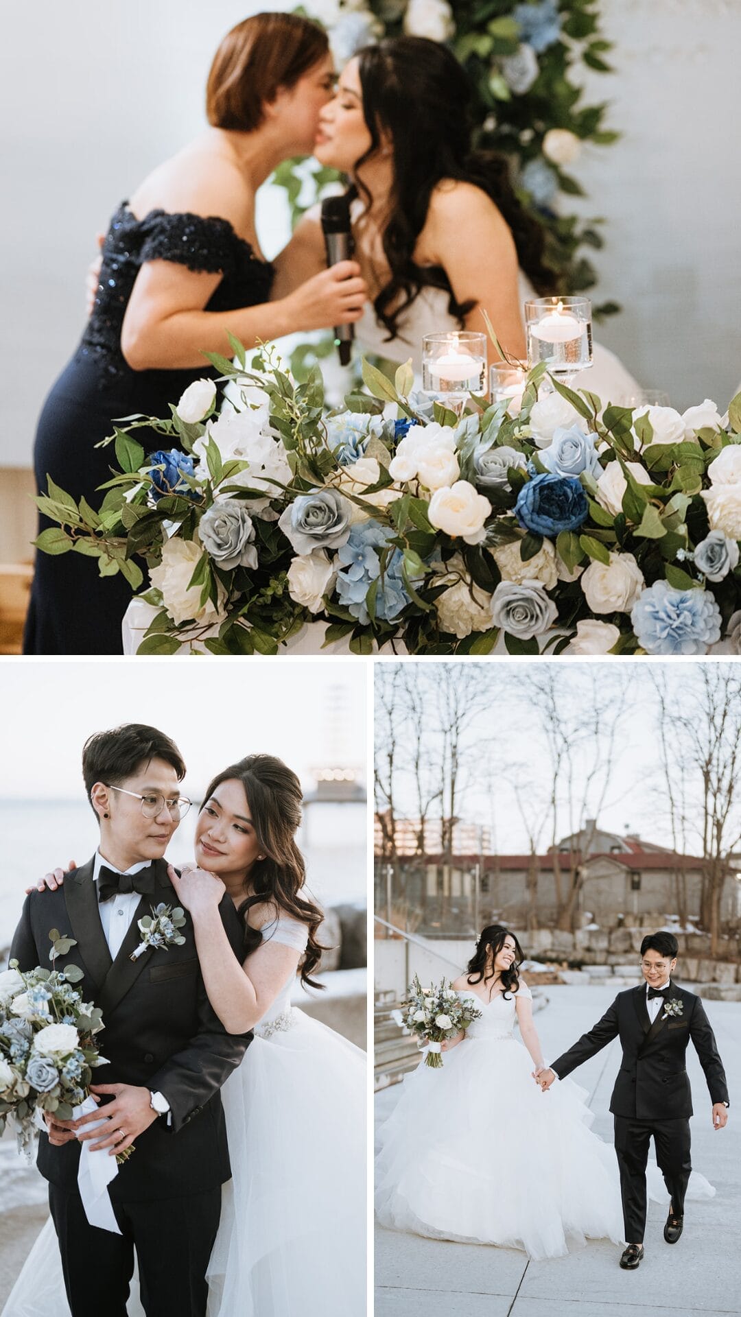 Couple sharing intimate moment with family/friends/ together