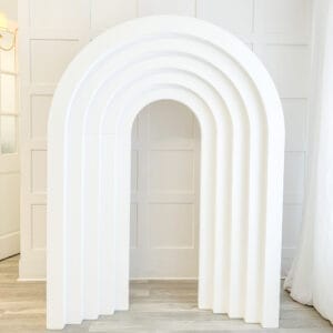 white layered arch