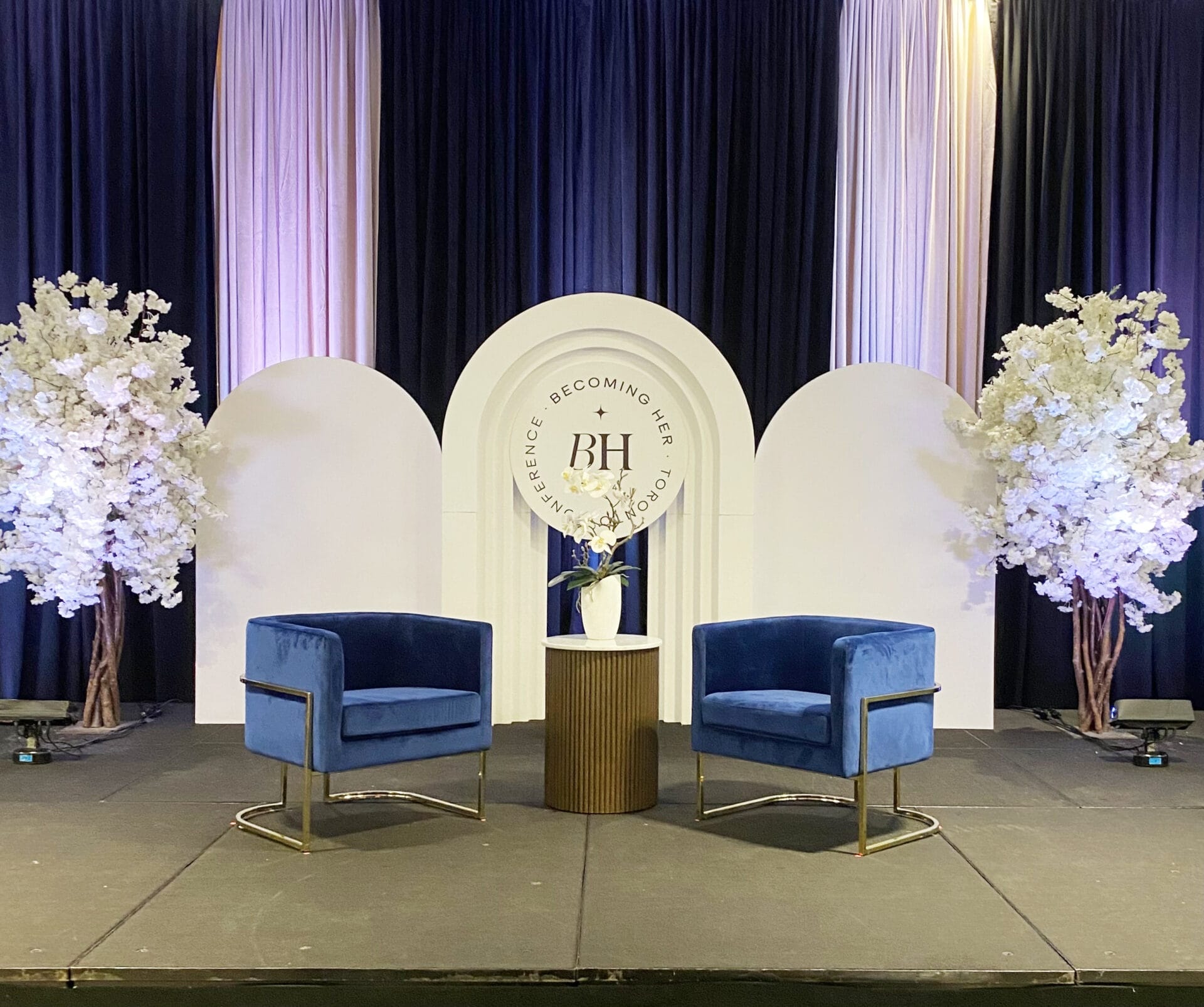 Parkview Manor Stage with Blossom Trees